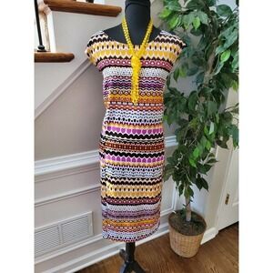 ILE NewYork Women's Polyester Sleeveless Round Neck Knee Length Dress Size 20W